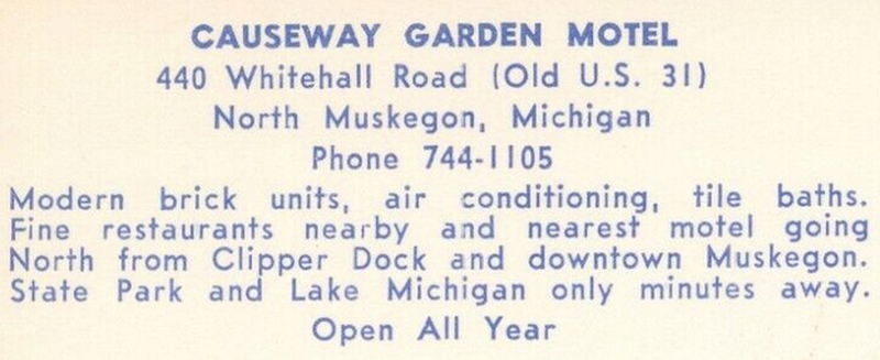 Causeway Motel (Causeway Garden, Drift On Inn) - Vintage Postcard (newer photo)